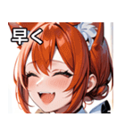 猫耳の赤髪 ＆ 大笑い（個別スタンプ：38）