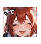 猫耳の赤髪 ＆ 大笑い（個別スタンプ：39）