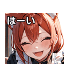 猫耳の赤髪 ＆ 大笑い（個別スタンプ：40）