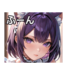 猫耳の紫髪 ＆ 誘惑的な表情（個別スタンプ：9）