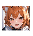猫耳のオレンジ髪 ＆ ワクワクした表情0（個別スタンプ：1）