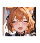 猫耳のオレンジ髪 ＆ ワクワクした表情0（個別スタンプ：2）