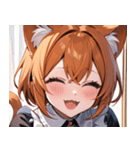 猫耳のオレンジ髪 ＆ ワクワクした表情0（個別スタンプ：5）