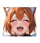 猫耳のオレンジ髪 ＆ ワクワクした表情0（個別スタンプ：6）