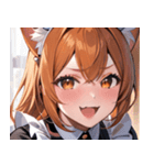 猫耳のオレンジ髪 ＆ ワクワクした表情0（個別スタンプ：7）