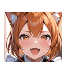 猫耳のオレンジ髪 ＆ ワクワクした表情0（個別スタンプ：8）
