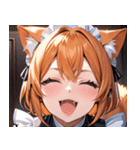 猫耳のオレンジ髪 ＆ ワクワクした表情0（個別スタンプ：9）