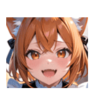猫耳のオレンジ髪 ＆ ワクワクした表情0（個別スタンプ：10）