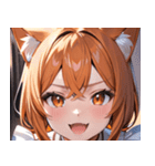 猫耳のオレンジ髪 ＆ ワクワクした表情0（個別スタンプ：11）