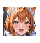 猫耳のオレンジ髪 ＆ ワクワクした表情0（個別スタンプ：12）