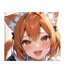 猫耳のオレンジ髪 ＆ ワクワクした表情0（個別スタンプ：13）