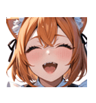 猫耳のオレンジ髪 ＆ ワクワクした表情0（個別スタンプ：14）