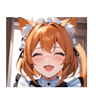 猫耳のオレンジ髪 ＆ ワクワクした表情0（個別スタンプ：15）