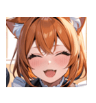 猫耳のオレンジ髪 ＆ ワクワクした表情0（個別スタンプ：16）