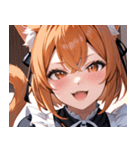 猫耳のオレンジ髪 ＆ ワクワクした表情0（個別スタンプ：17）