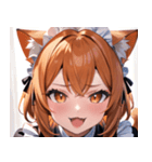 猫耳のオレンジ髪 ＆ ワクワクした表情0（個別スタンプ：19）