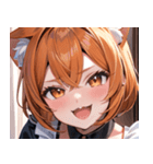 猫耳のオレンジ髪 ＆ ワクワクした表情0（個別スタンプ：21）