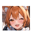猫耳のオレンジ髪 ＆ ワクワクした表情0（個別スタンプ：22）