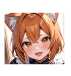 猫耳のオレンジ髪 ＆ ワクワクした表情0（個別スタンプ：24）