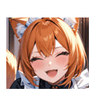 猫耳のオレンジ髪 ＆ ワクワクした表情0（個別スタンプ：26）