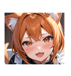 猫耳のオレンジ髪 ＆ ワクワクした表情0（個別スタンプ：27）