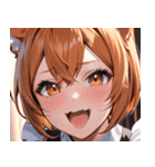 猫耳のオレンジ髪 ＆ ワクワクした表情0（個別スタンプ：28）
