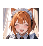 猫耳のオレンジ髪 ＆ ワクワクした表情0（個別スタンプ：29）
