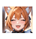 猫耳のオレンジ髪 ＆ ワクワクした表情0（個別スタンプ：31）