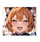 猫耳のオレンジ髪 ＆ ワクワクした表情0（個別スタンプ：32）