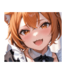 猫耳のオレンジ髪 ＆ ワクワクした表情0（個別スタンプ：33）