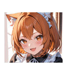 猫耳のオレンジ髪 ＆ ワクワクした表情0（個別スタンプ：36）
