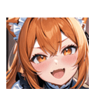 猫耳のオレンジ髪 ＆ ワクワクした表情0（個別スタンプ：37）