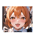 猫耳のオレンジ髪 ＆ ワクワクした表情0（個別スタンプ：38）