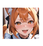 猫耳のオレンジ髪 ＆ ワクワクした表情0（個別スタンプ：40）