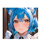猫耳の青髪 ＆ 希望に満ちた表情0（個別スタンプ：8）