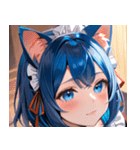 猫耳の青髪 ＆ 希望に満ちた表情0（個別スタンプ：10）