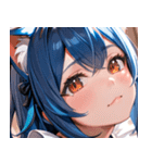 猫耳の青髪 ＆ 希望に満ちた表情0（個別スタンプ：21）