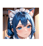 猫耳の青髪 ＆ 希望に満ちた表情0（個別スタンプ：24）