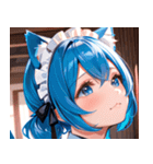 猫耳の青髪 ＆ 希望に満ちた表情0（個別スタンプ：29）