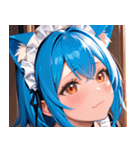 猫耳の青髪 ＆ 希望に満ちた表情0（個別スタンプ：30）