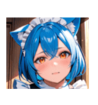猫耳の青髪 ＆ 希望に満ちた表情0（個別スタンプ：35）