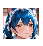 猫耳の青髪 ＆ 希望に満ちた表情0（個別スタンプ：37）