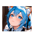 猫耳の青髪 ＆ 希望に満ちた表情0（個別スタンプ：40）