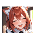 猫耳の赤髪 ＆ 大笑い0（個別スタンプ：1）