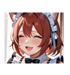 猫耳の赤髪 ＆ 大笑い0（個別スタンプ：2）