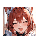 猫耳の赤髪 ＆ 大笑い0（個別スタンプ：4）