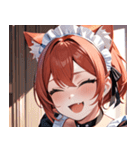 猫耳の赤髪 ＆ 大笑い0（個別スタンプ：5）