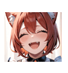 猫耳の赤髪 ＆ 大笑い0（個別スタンプ：8）