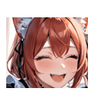 猫耳の赤髪 ＆ 大笑い0（個別スタンプ：9）