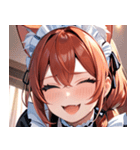 猫耳の赤髪 ＆ 大笑い0（個別スタンプ：10）